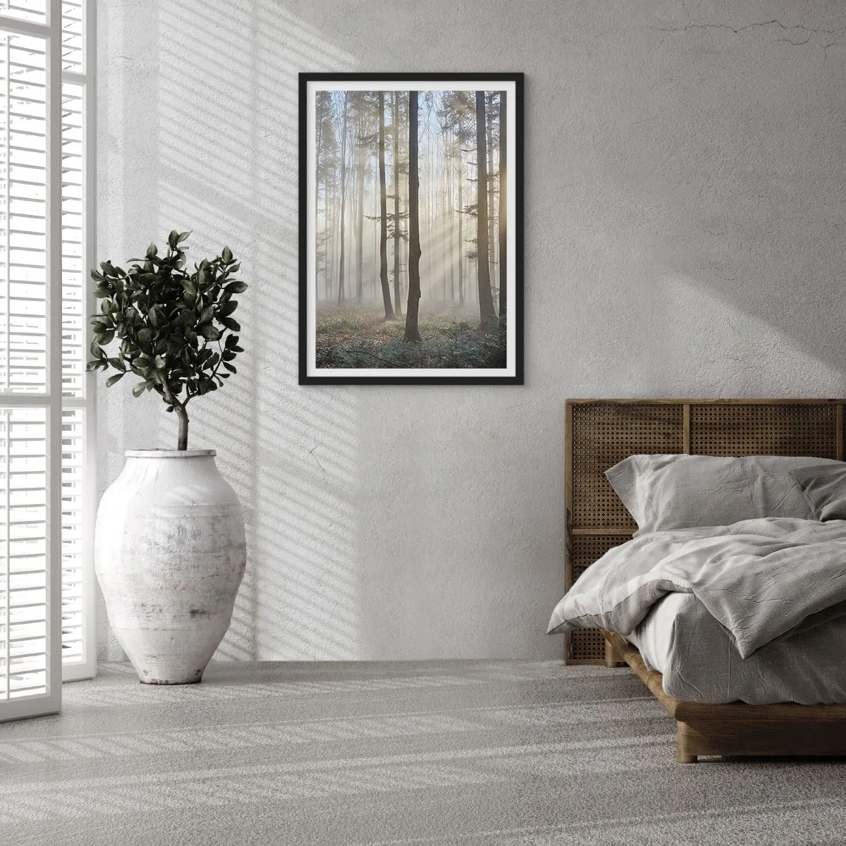 Poster in einem schwarzem Rahmen - Der Nebel ist auch aufgewacht - 40x50 cm