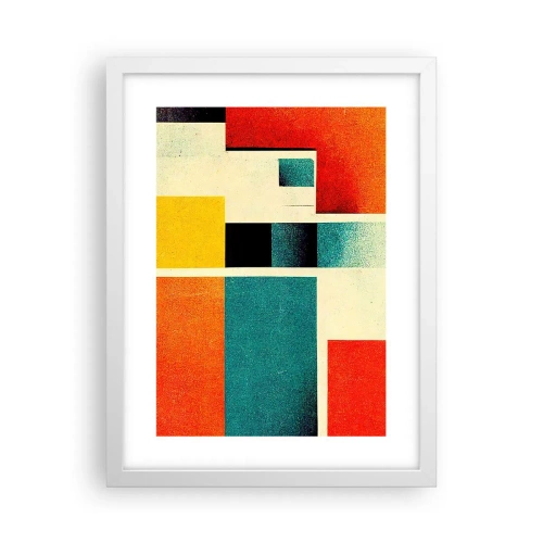 Poster in einem weißen Rahmen - Geometrische Abstraktion – gute Energie - 30x40 cm