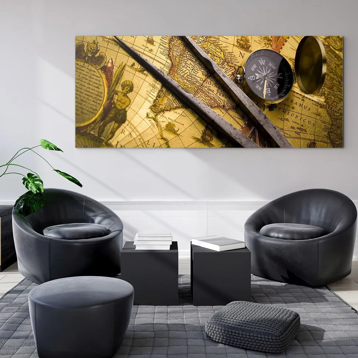 Glasbild - Bild auf glas - Wo sind diese Schätze? - 100x40 cm