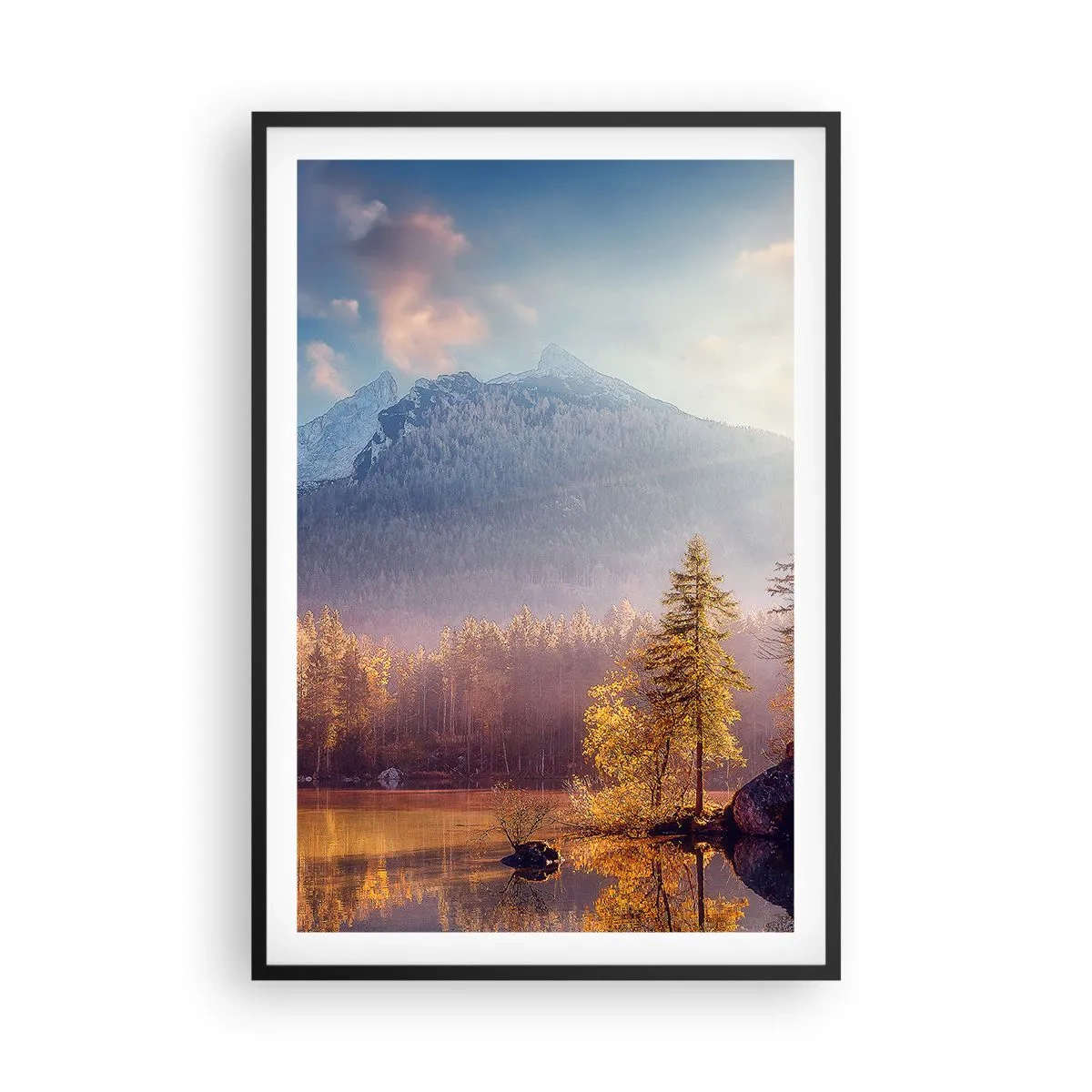 Poster in einem schwarzem Rahmen - In den Bergen und Tälern - 61x91 cm
