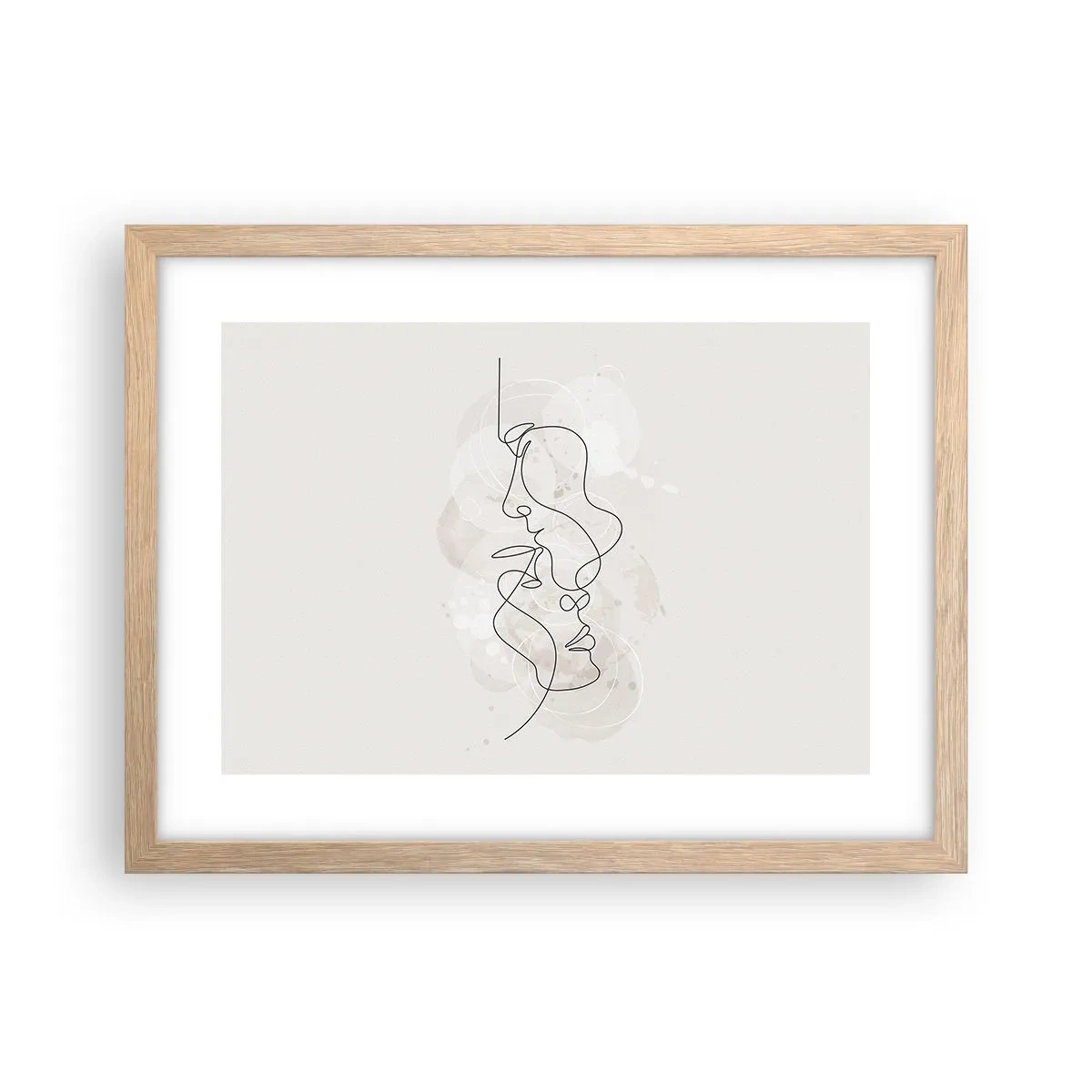 Poster in einem Rahmen aus heller Eiche - Verstrickt in eine Umarmung - 40x30 cm