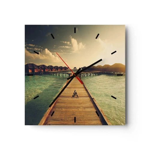 Wanduhr - Glasuhr - Eine herzliche Einladung - 40x40 cm