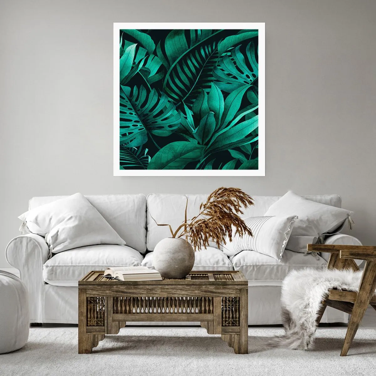 Poster - Die Tiefe des tropischen Grüns - 40x40 cm