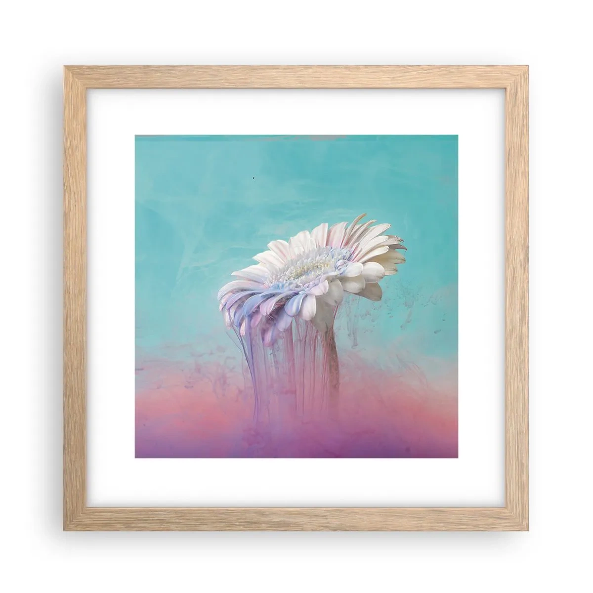 Poster in einem Rahmen aus heller Eiche - Blumenunterwelt - 30x30 cm