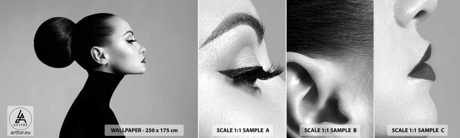 Fototapetenmuster Standard Eco - Moderne Nofretete - Frau, Frisur, Modell - 100x30 cm