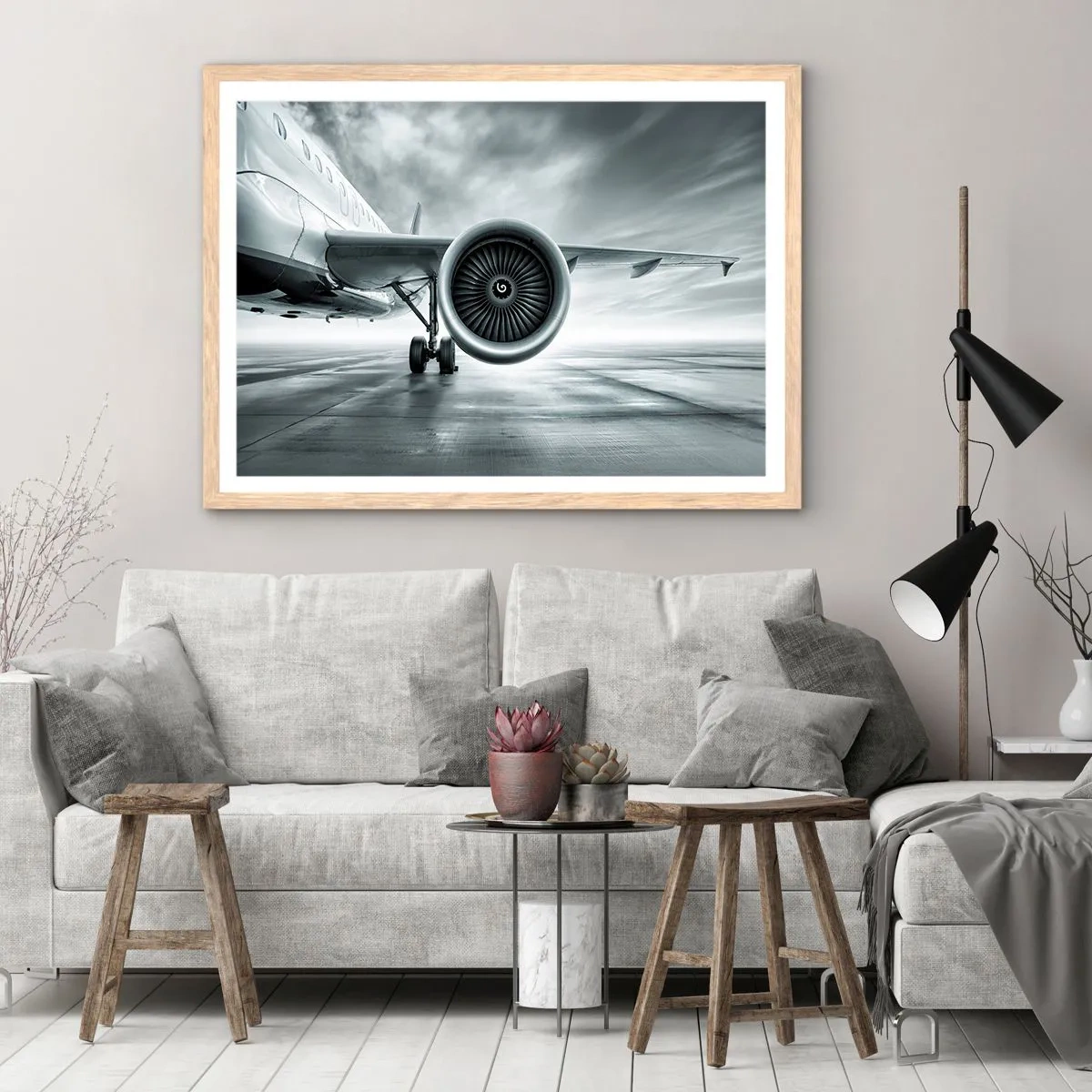 Poster in einem Rahmen aus heller Eiche - Die Macht ist da! - 100x70 cm