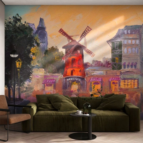 Fototapete Premium Canvas - Pariser Ikonen – Moulin Rouge - Paris, Lüfter, Moulin Rouge - 500x350 cm