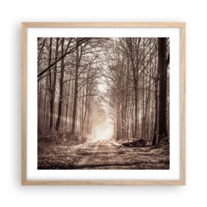 Poster in einem Rahmen aus heller Eiche - Waldkathedrale - 50x50 cm