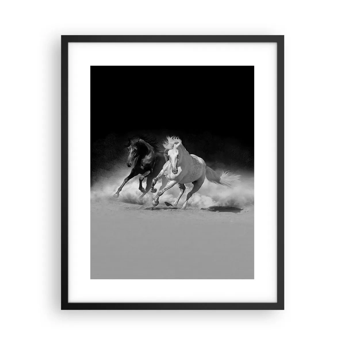 Poster in einem schwarzem Rahmen - Galopp der Freiheit - 40x50 cm