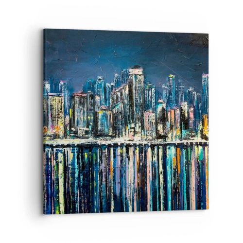 Bild auf Leinwand - Leinwandbild - Kaskade von Lichtern - 70x70 cm