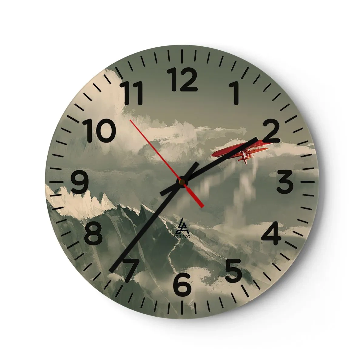 Wanduhr - Glasuhr - Furchtloser Pionier - 40x40 cm
