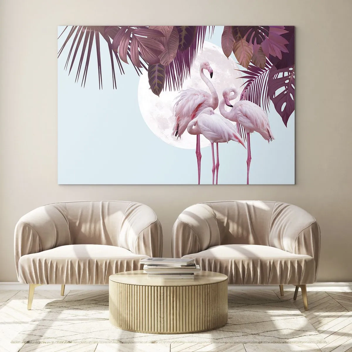 Glasbild - Bild auf glas - Drei Vogelgnaden - 100x70cm - Drei Vogelgnaden - Moderne Wanddekoration für Wohnzimmer und Schlafzimmer ARTTOR