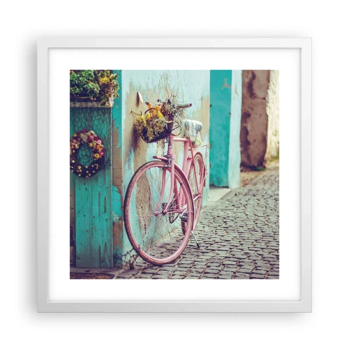 Poster in einem weißen Rahmen - Ich komme gleich wieder - 40x40 cm