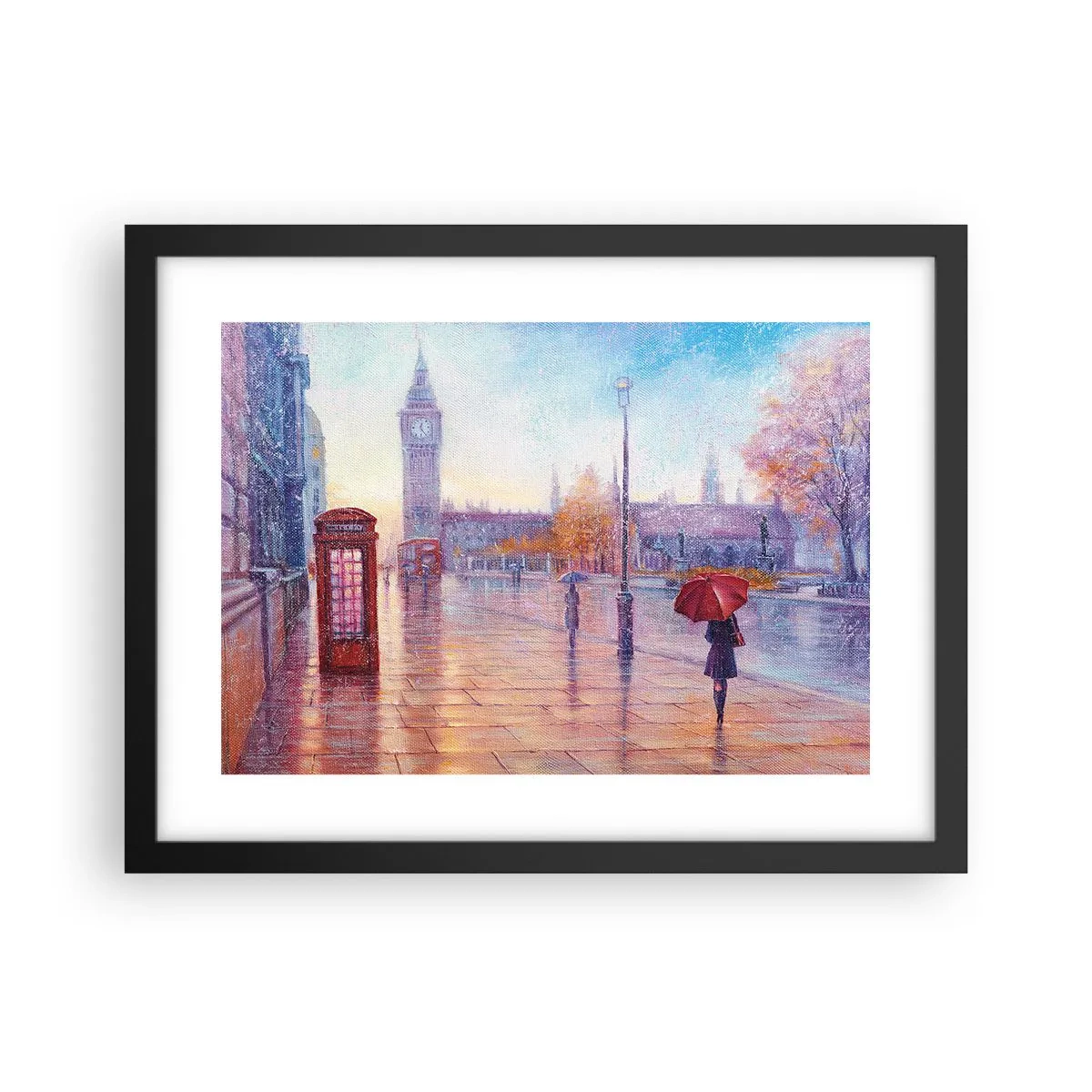 Poster in einem schwarzem Rahmen - Londoner Herbsttag - 40x30 cm