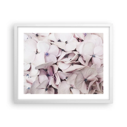 Poster in einem weißen Rahmen - In einer Blumenflut - 50x40 cm