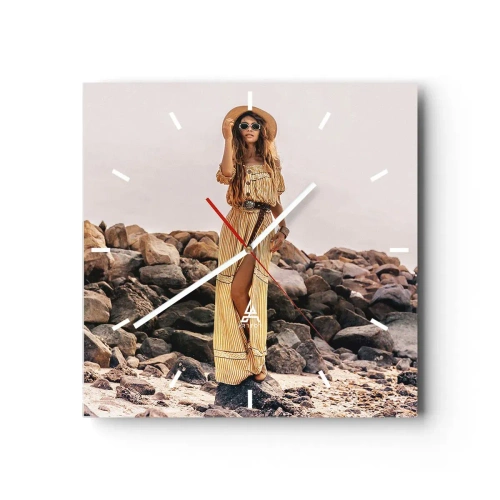 Wanduhr - Glasuhr - Die Magie der Steine - 40x40 cm