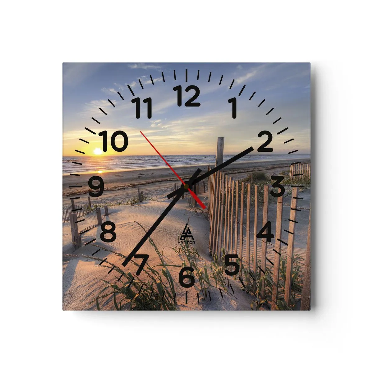 Wanduhr - Glasuhr - Schein und Schatten des Windes - 40x40 cm
