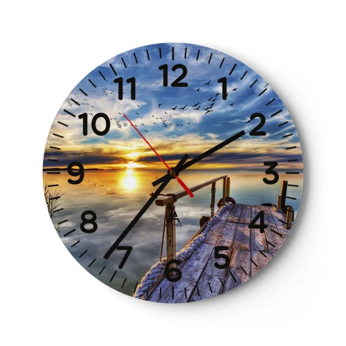 Wanduhr - Glasuhr - Der Wind geht zur Ruhe - 40x40 cm