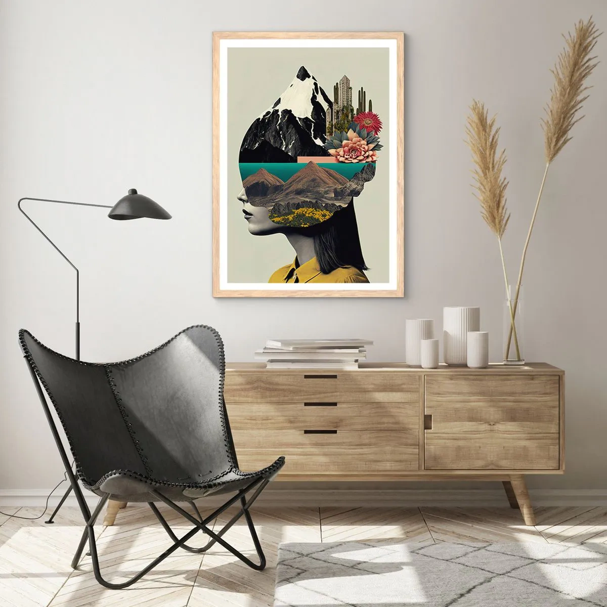 Poster in einem Rahmen aus heller Eiche - Frau – bleibt immer ein Geheimnis - 30x40 cm