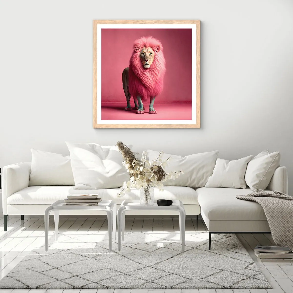 Poster in einem Rahmen aus heller Eiche - Und du hast keine Angst mehr - 60x60 cm