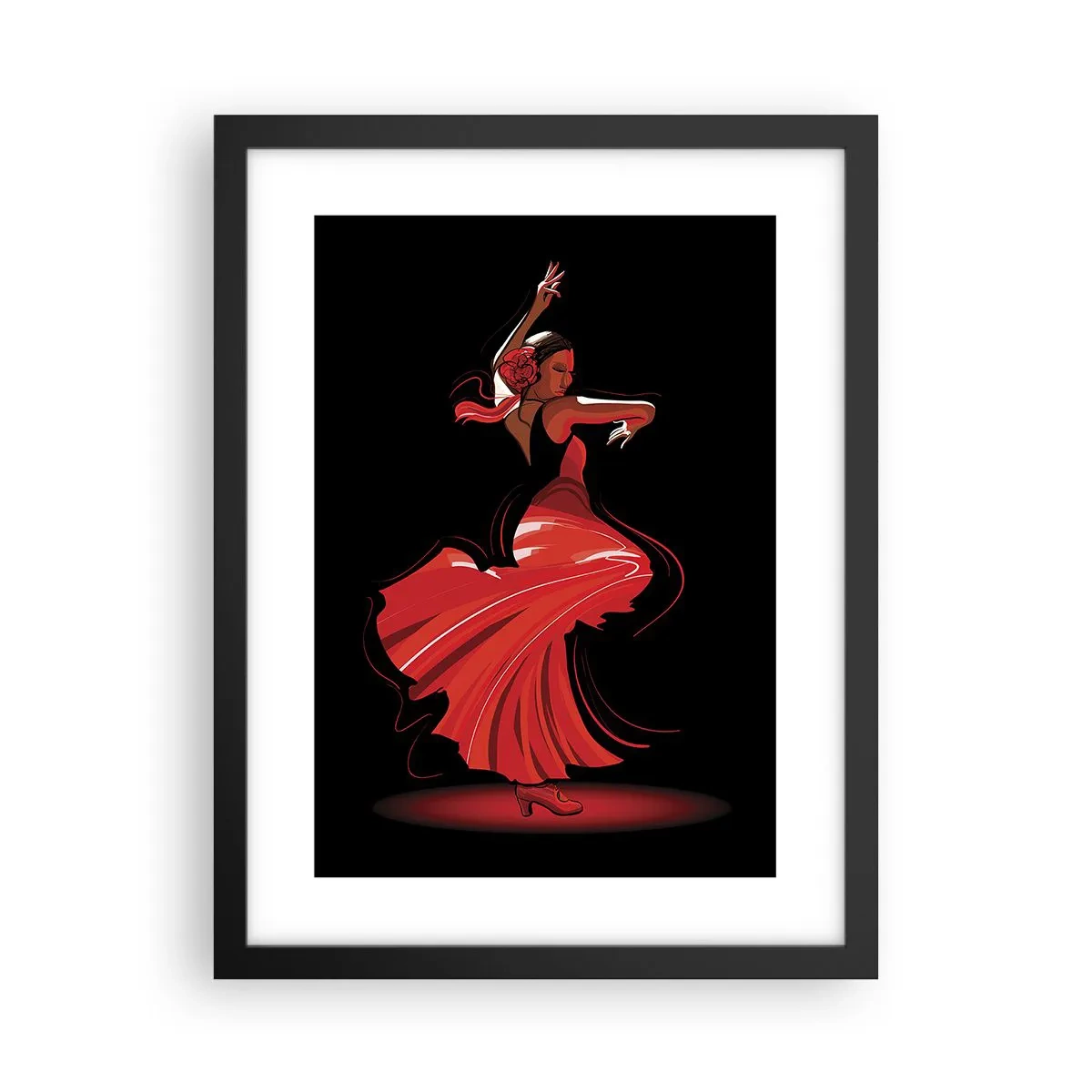 Poster in einem schwarzem Rahmen - Der feurige Geist des Flamenco - 30x40 cm