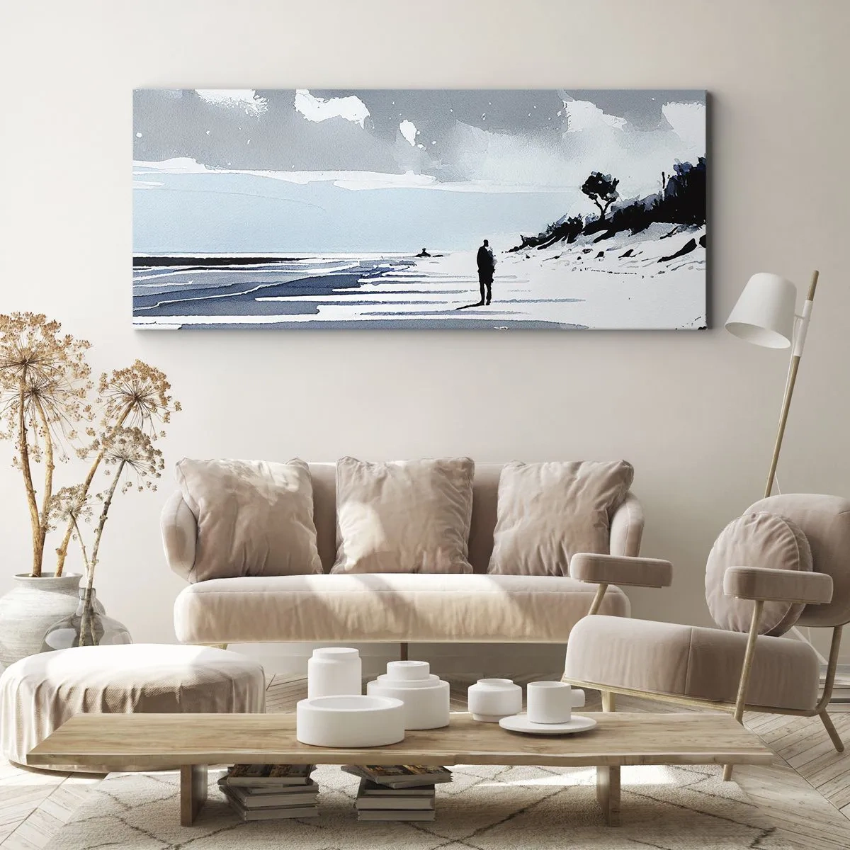 Bild auf Leinwand - Leinwandbild - Allein sein - 90x30 cm