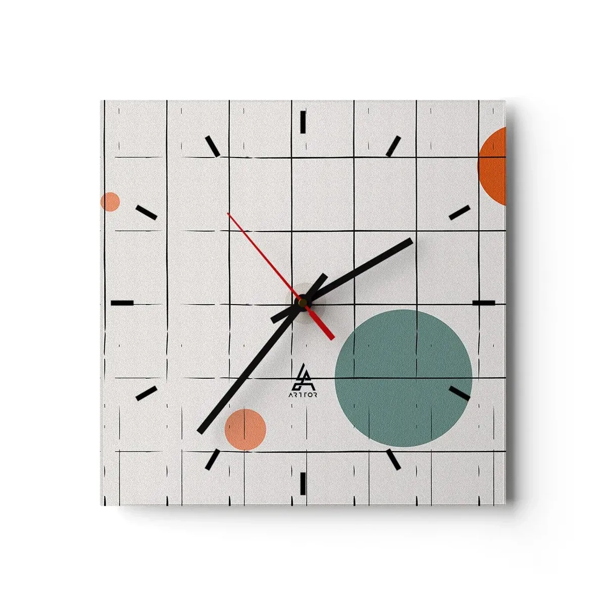 Wanduhr - Glasuhr - Gefangen. Wir oder sie? - 40x40 cm