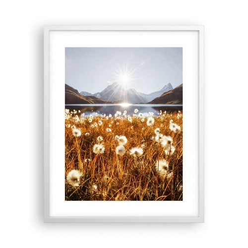 Poster in einem weißen Rahmen - Steinhärte, Grasweichheit - 40x50 cm