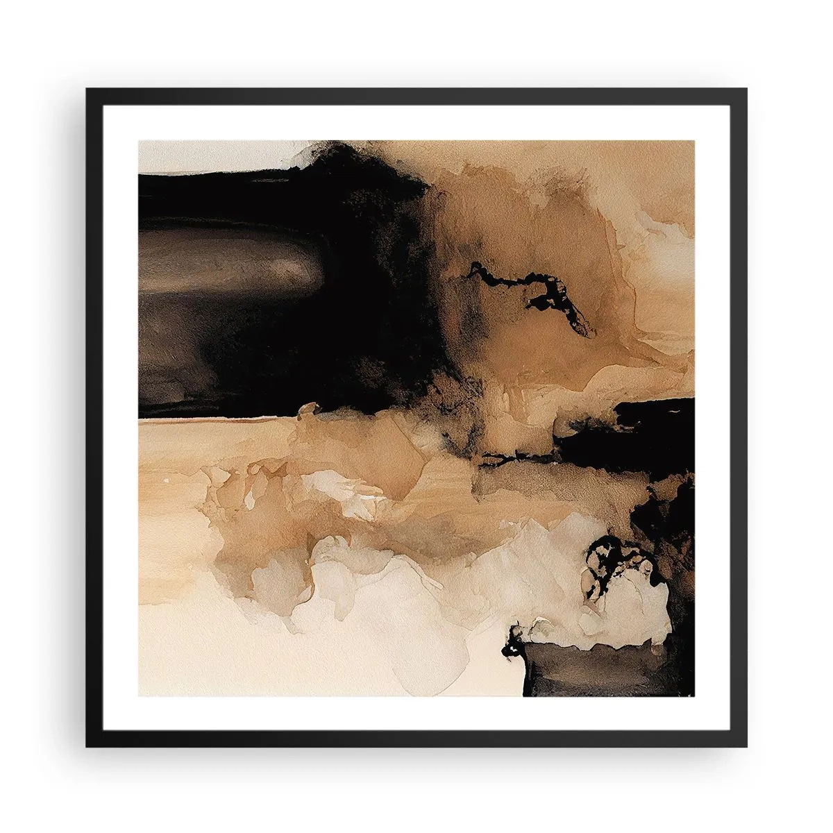 Poster in einem schwarzem Rahmen - Faszinierende Abstraktion - 60x60 cm