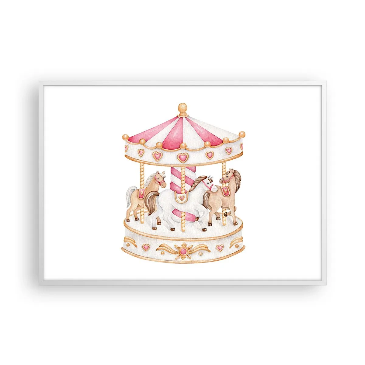 Poster in einem weißen Rahmen - Süße Welt der Kindheit - 100x70 cm