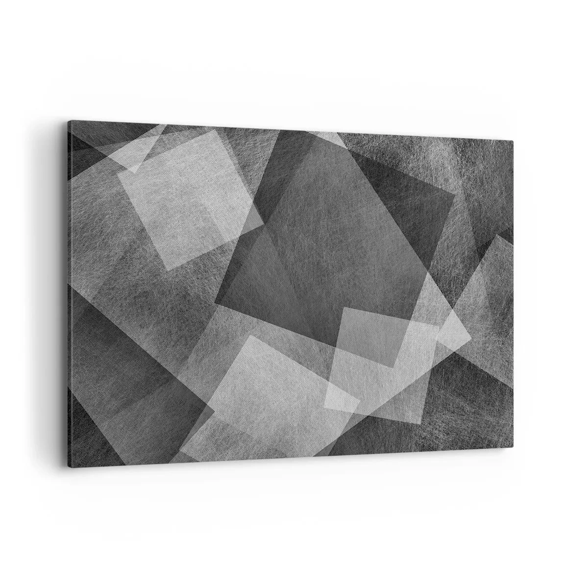 Bild auf Leinwand - Leinwandbild - Schwarz-Weiß-Abstraktion mit geometrischen Formen - 100x70cm - Das ewige Symbol für Beständigkeit und Ordnung - Moderne Wanddekoration für Wohnzimmer und Schlafzimmer ARTTOR