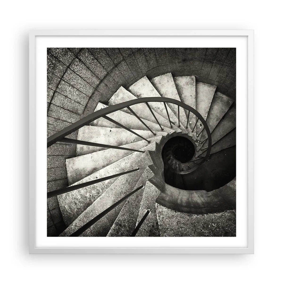 Poster in einem weißen Rahmen - Treppe hoch, Treppe runter - 60x60 cm