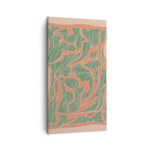 Bild auf Leinwand - Leinwandbild - Kampf zwischen Korallen und Grün - 45x80 cm