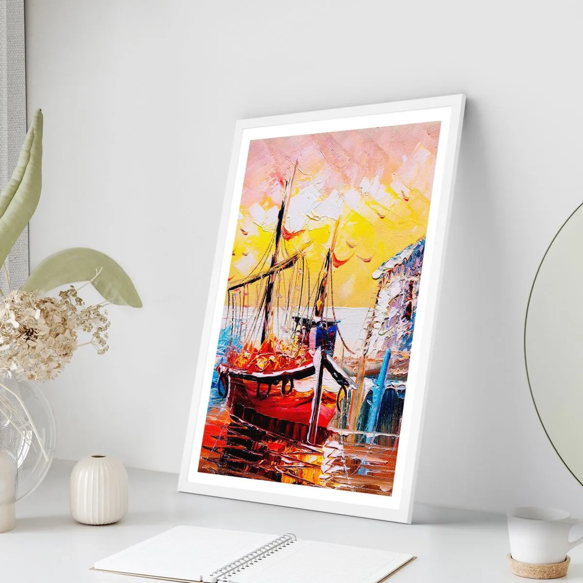 Poster in einem weißen Rahmen - Glückliche Rückkehr - 70x100 cm