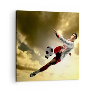 Bild auf Leinwand - Leinwandbild - Fußballhimmel - 50x50 cm