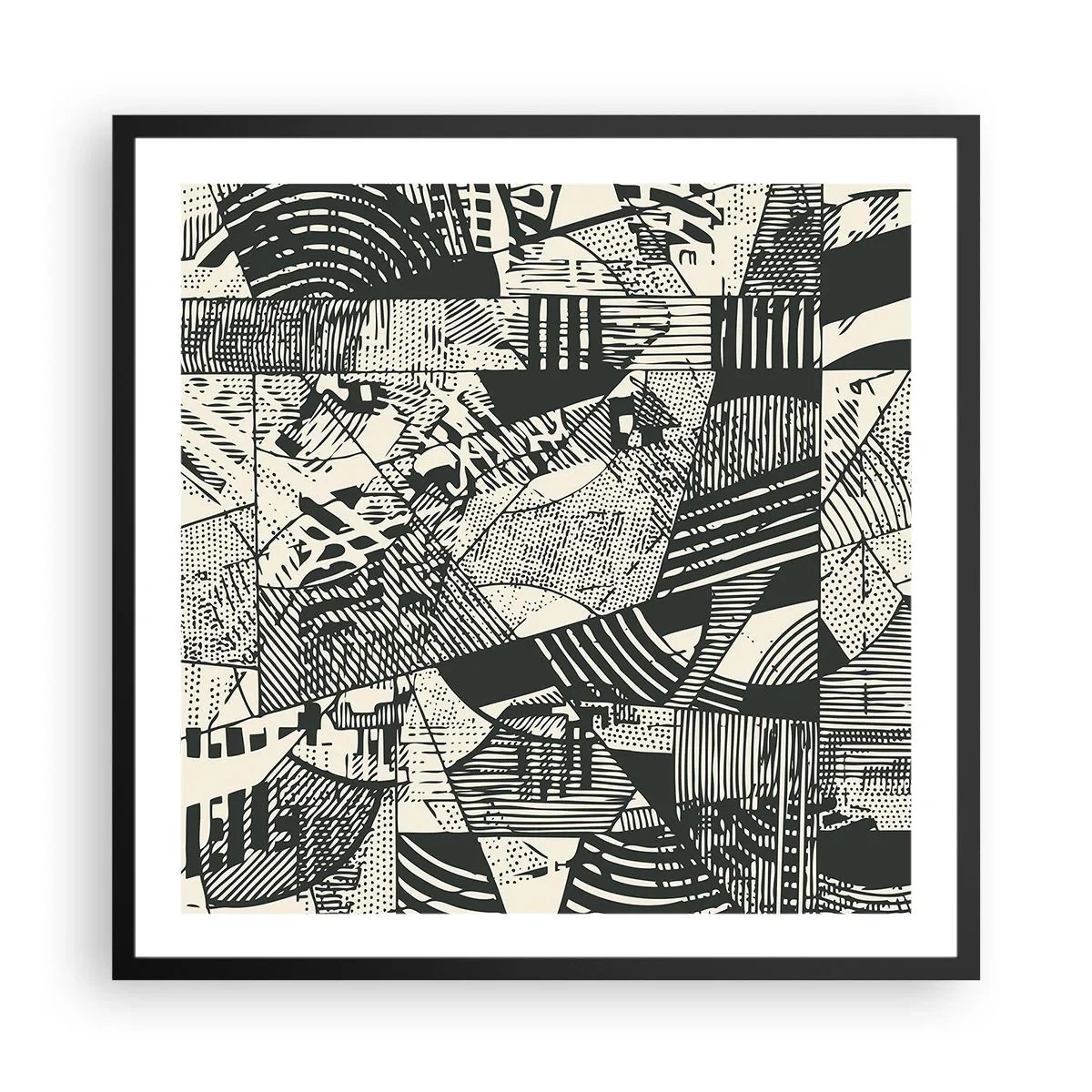 Poster in einem schwarzem Rahmen - Die Dynamik der Gegenwart - 60x60 cm