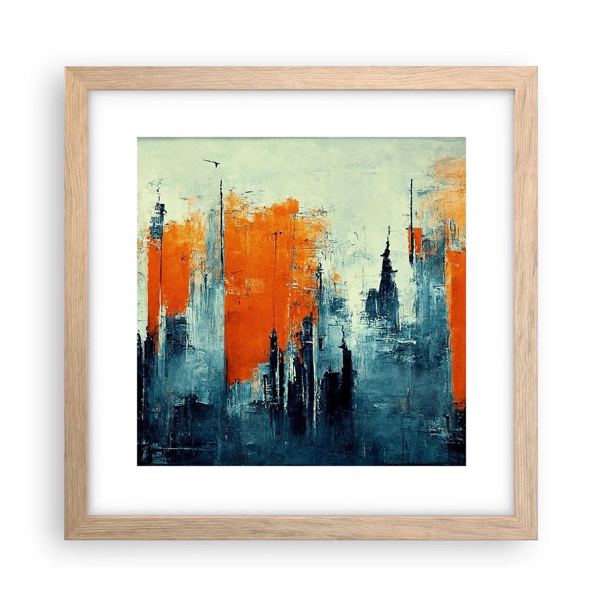 Poster in einem Rahmen aus heller Eiche - Moderne Landschaft - 30x30 cm