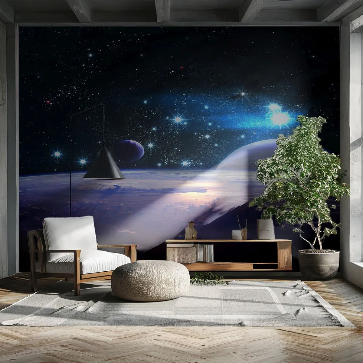 Fototapete Standard Eco - Noch allein? - Kosmos, Planet Erde, Universum - 400x280 cm