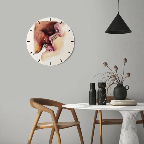 Wanduhr - Glasuhr - Wie Tag und Nacht, Erde und Himmel - 40x40 cm