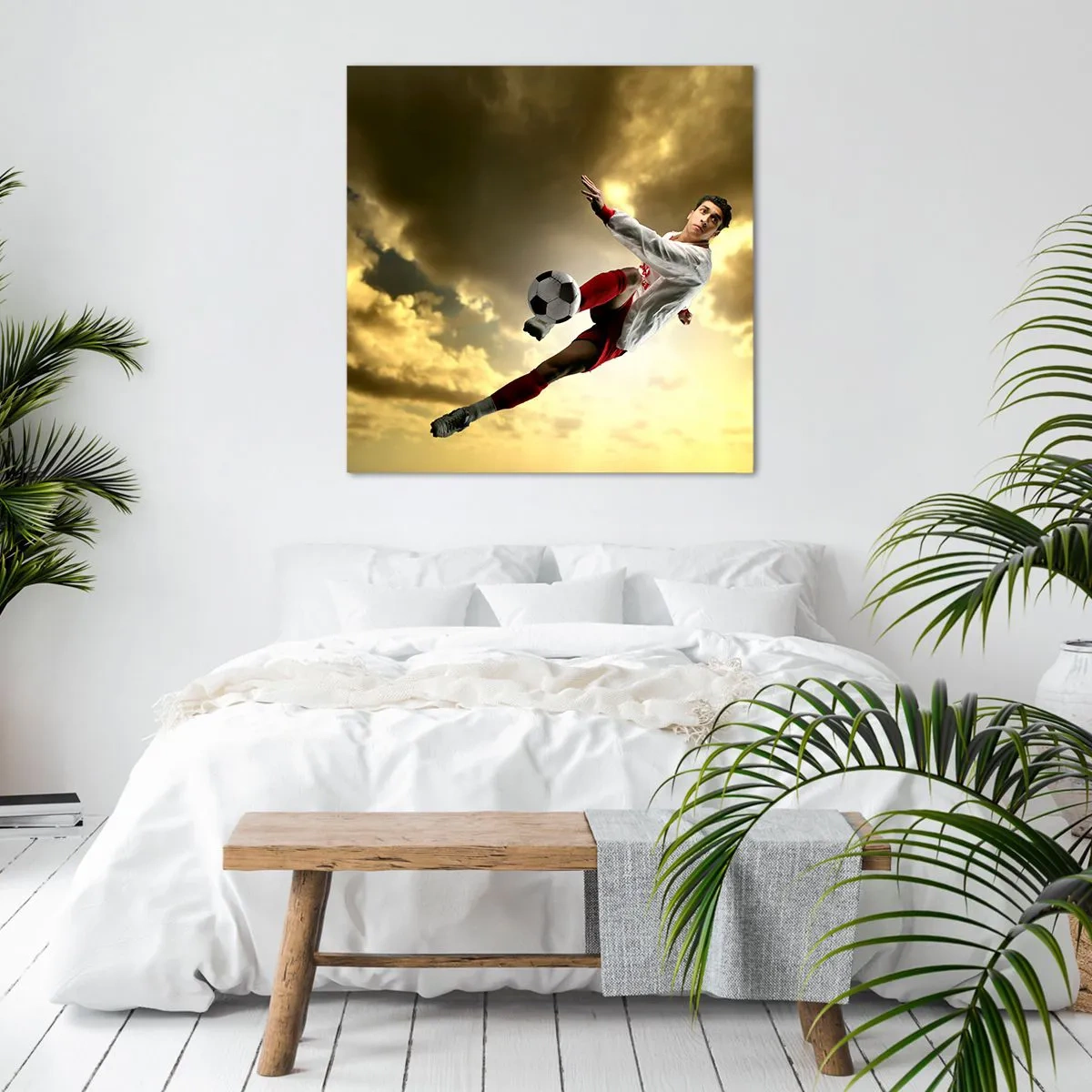 Bild auf Leinwand - Leinwandbild - Fußballhimmel - 60x60 cm
