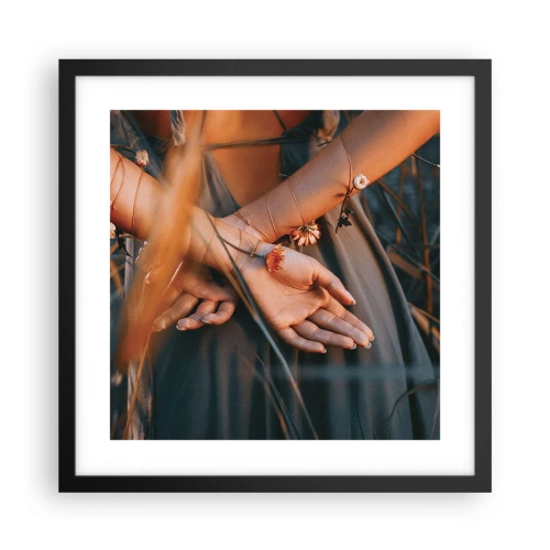 Poster in einem schwarzem Rahmen - Verbunden mit der Natur - 40x40 cm