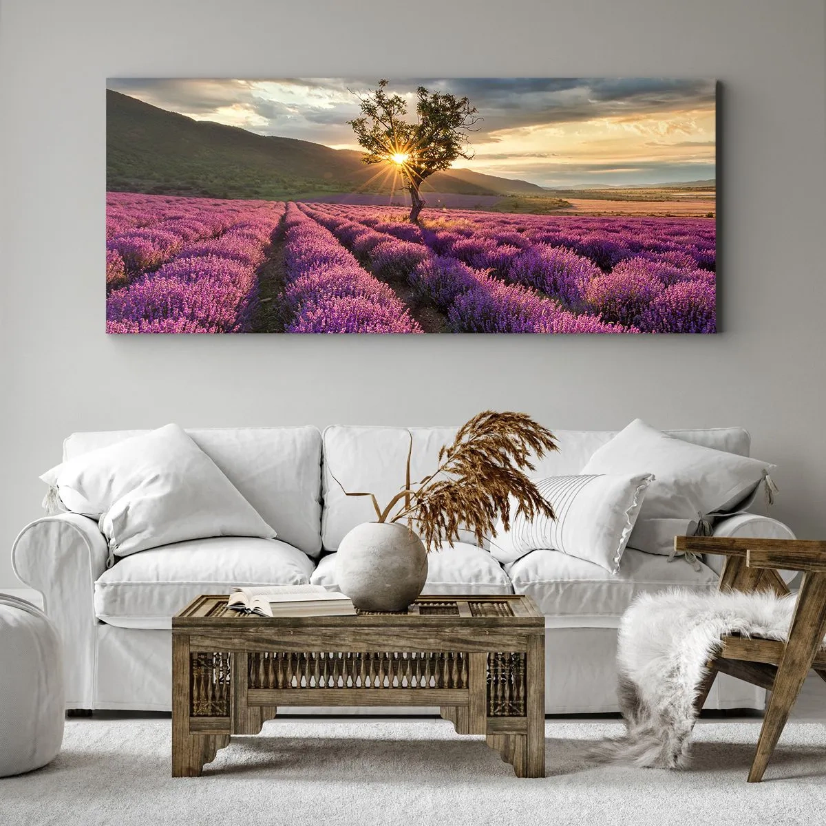 Bild auf Leinwand - Leinwandbild - Fliederfarbenes Aroma - 100x40 cm
