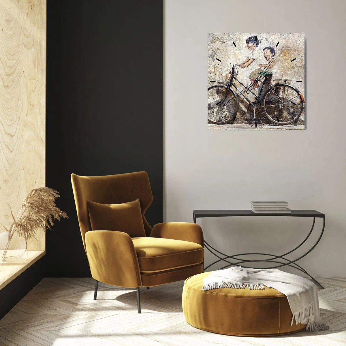 Wanduhr - Glasuhr - Richtig oder falsch? - 40x40 cm