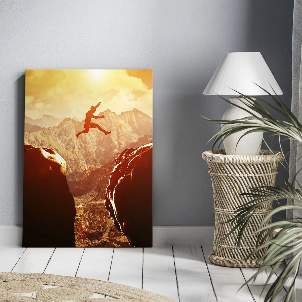 Bild auf Leinwand - Leinwandbild - Grenzen überschreiten - 55x100 cm