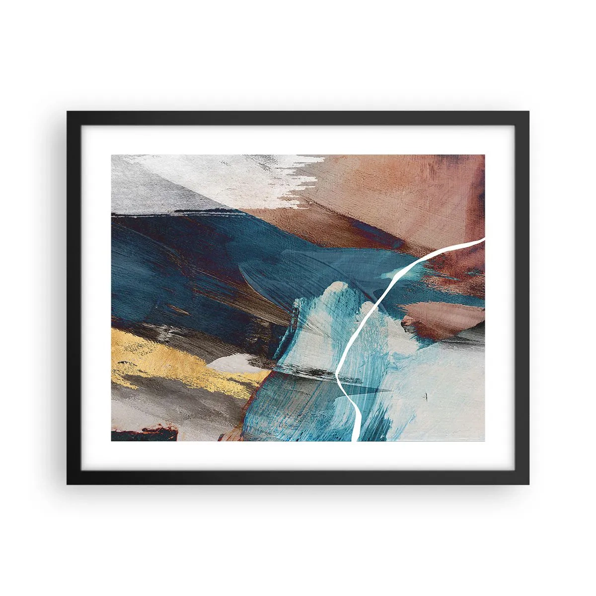 Poster in einem schwarzem Rahmen - Großzügig und mit Energie - 50x40 cm