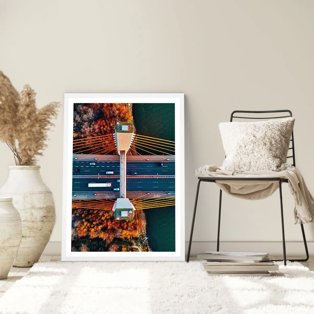 Poster in einem weißen Rahmen - Jenseits der Gewässer, jenseits der Wälder - 30x40 cm