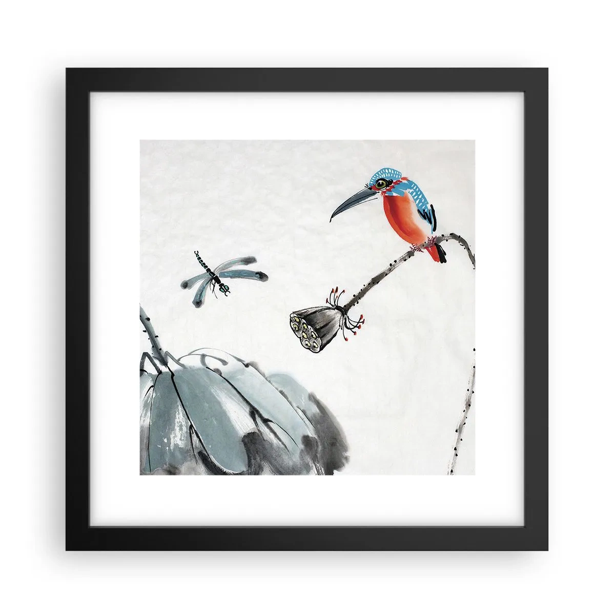 Poster in einem schwarzem Rahmen - Das Leben der Wiese - 30x30 cm