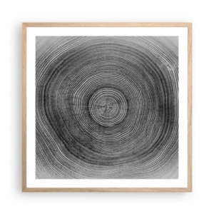 Poster in einem Rahmen aus heller Eiche - Zeichen der Zeit - 60x60 cm