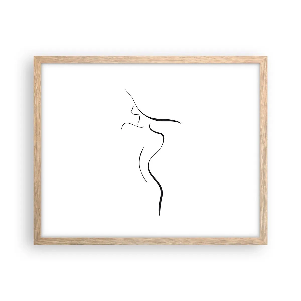 Poster in einem Rahmen aus heller Eiche - Flüchtig wie eine Welle - 50x40 cm