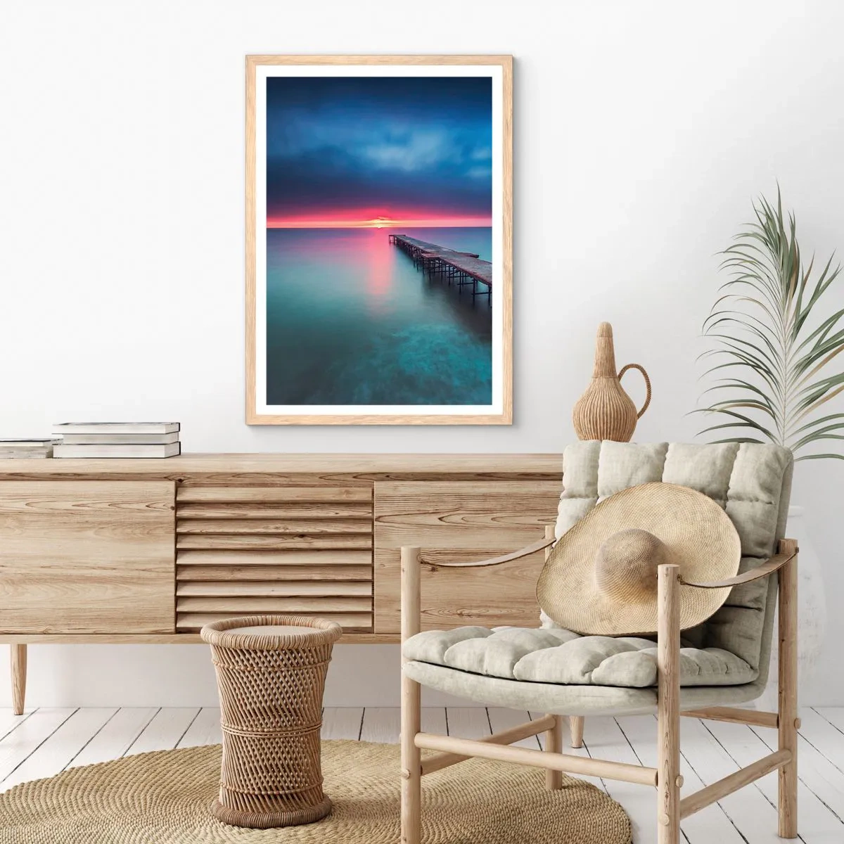 Poster in einem Rahmen aus heller Eiche - Zwischen Himmel und Erde - 61x91 cm